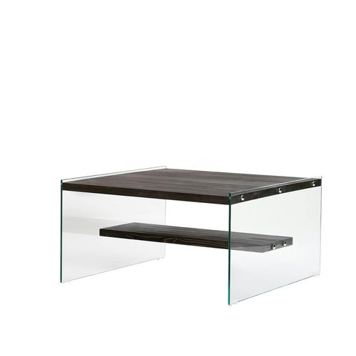 Table Basse Verre Et Bois - Plateaux Gris Suspendus, Lhasa