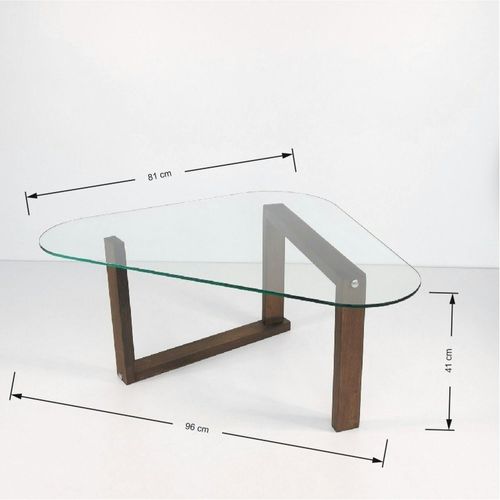 Table Basse En Verre Forme Triangulaire - Pied Labyrinthe Anzio