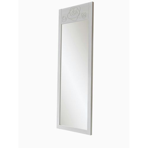 Miroir Vertical Blanc - Motif Rose Hilo