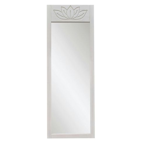Miroir Vertical Blanc - Motif Lotus, 155 Cm Hilo