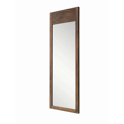 Miroir Vertical En Bois Foncé - Motif Tronc D'arbre Hilo