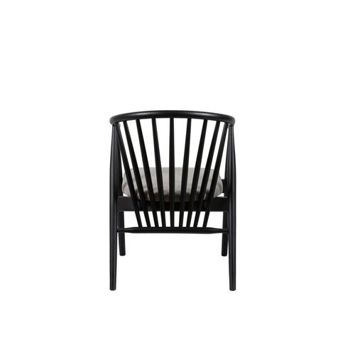 Chaise Noire à Barreaux - Tissu Gris Tena