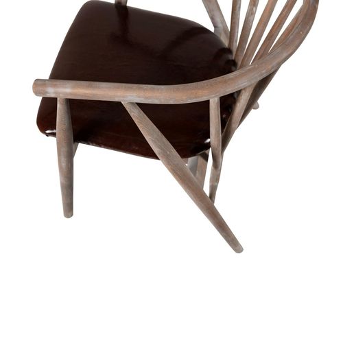 Chaise à Barreaux En Bois Brun - Assise Assortie Tena