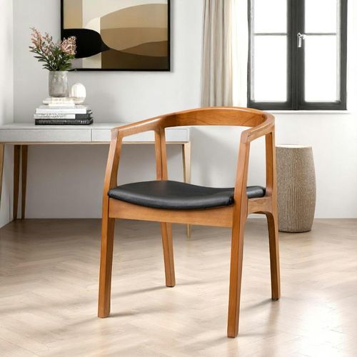 Chaise En Bois Ronde - Assise Noire Tena