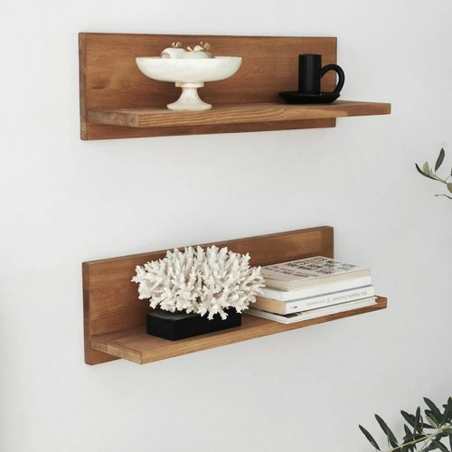 Meuble TV Bois Clair Motif Graphique Avec 2 Étagères Lecce