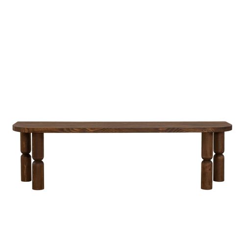 Banc TV En Bois Brun - Pieds Tournés, 140 Cm Boma