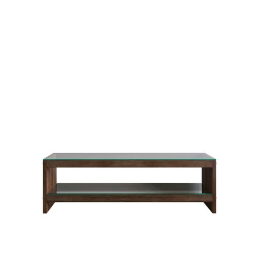 Meuble TV En Bois Brun Et Verre - 140 Cm Lhasa