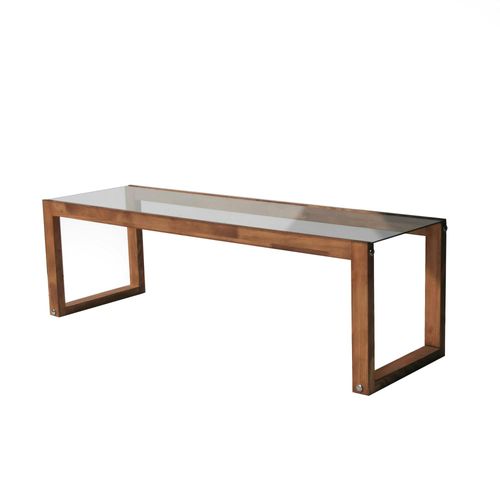Meuble TV Bois Brun Et Verre - 130 Cm, Moderne Lhasa