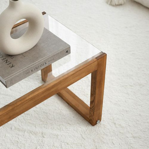 Meuble TV Bois Brun Et Verre - 130 Cm, Moderne Lhasa