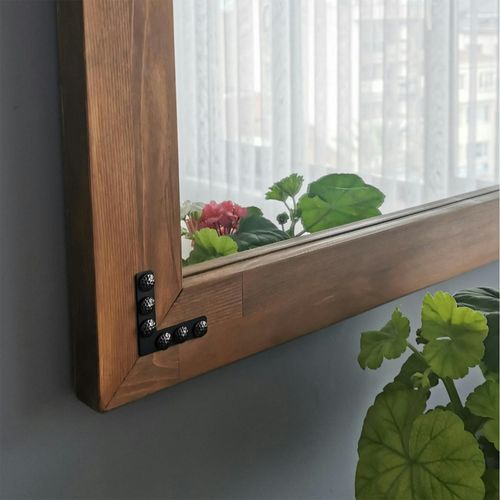 Miroir Mural En Bois Brun - Format Vertical Hilo