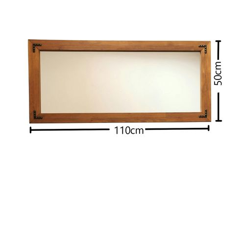 Miroir Mural En Bois Brun - Format Horizontal Hilo