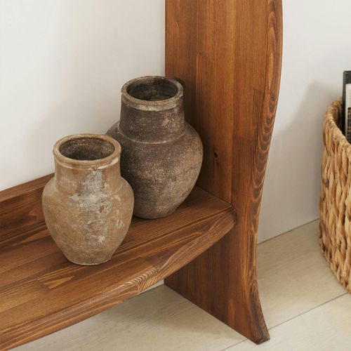 Console D'entrée Vintage - Bois Brun, Verre Anzio