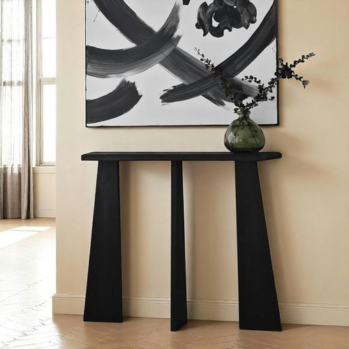 Console D'entrée En Bois Anthracite - 3 Pieds Sitia