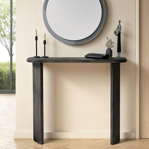 Console D'entrée Moderne En Bois Grisé Sitia