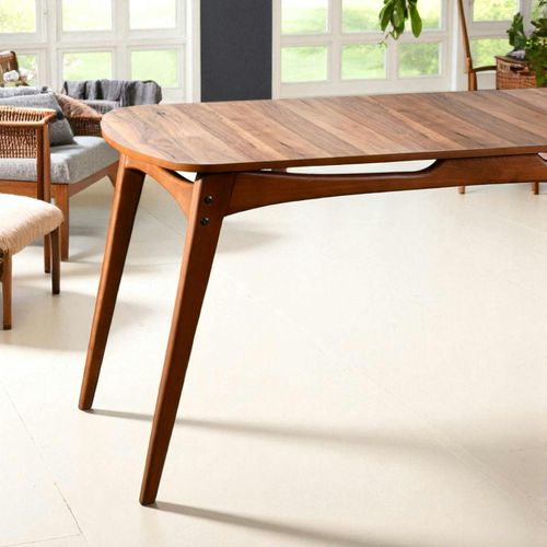 Table à Manger Vintage - Bois Brun, 160 Cm Dili