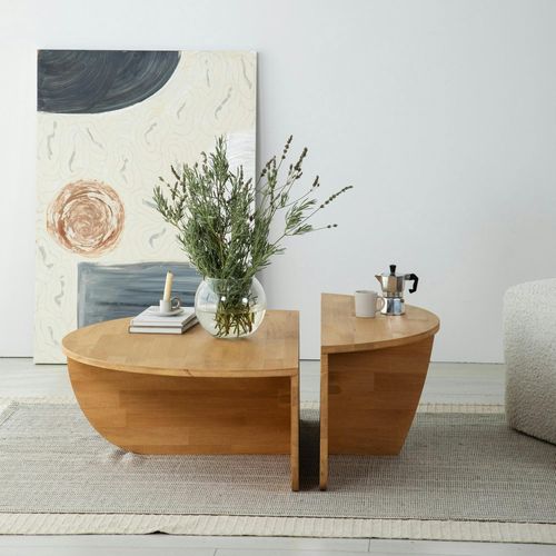 Table Basse Design En Bois Clair - 2 Modules Sitia