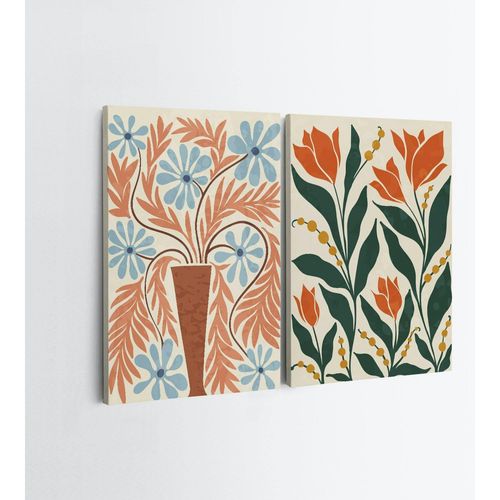 Tableau Nature 70s – Tons Orangés (set De 2)