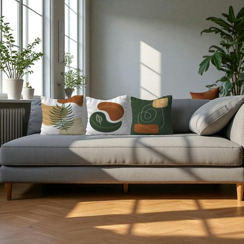 Coussin Déco Moderne – Motifs Abstraits (lot De 3) Izmir