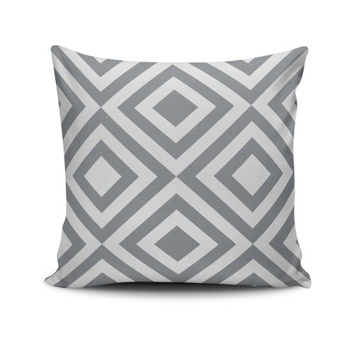 Coussin Gris – Motifs Imbriqués Izmir