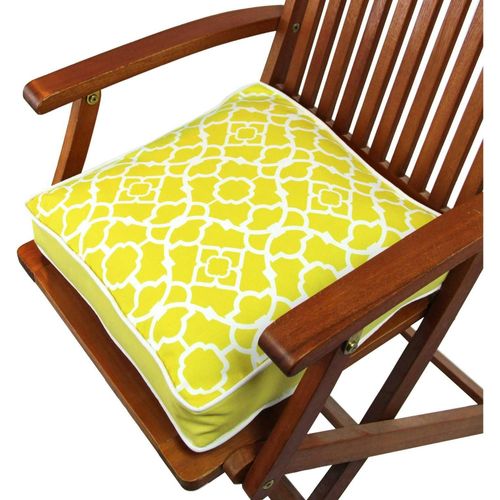 Galette de Chaise Trapèze Déhoussable Lavable avec Attaches, Coussin Chaise Cuisine Salle à Manger Mousse à MéMoire De Forme, Lavable Coussins Chaises( Yellow,43X40X35CM (8CM thick