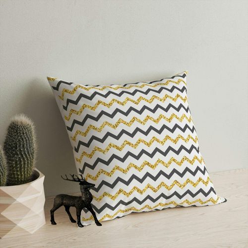 Coussin Gris Et Jaune Zébré – Entretien Facile Izmir