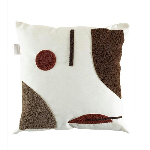 Coussin De Canapé Bouclette – Motif Abstrait Marron Izmir