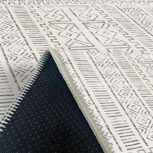 Tapis Écru Contrasté – Motifs Graphiques, 160x230 Cm Istanbul