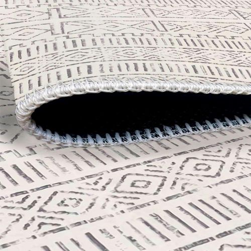 Tapis Écru Contrasté – Motifs Graphiques, 160x230 Cm Istanbul