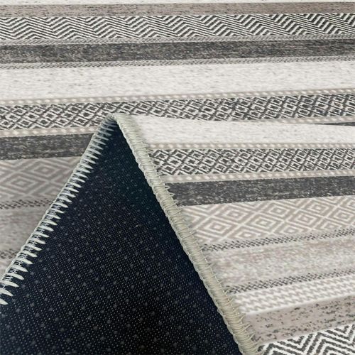 Tapis Gris Moderne – Lignes Stylisées, 160x230 Cm Istanbul