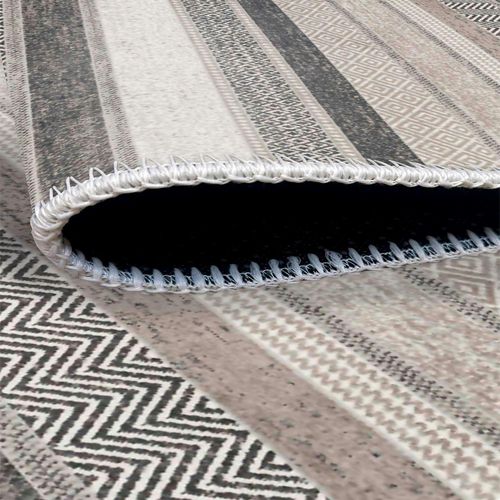 Tapis Gris Moderne – Lignes Stylisées, 160x230 Cm Istanbul