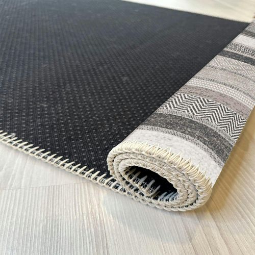 Tapis Gris Moderne – Lignes Stylisées, 160x230 Cm Istanbul