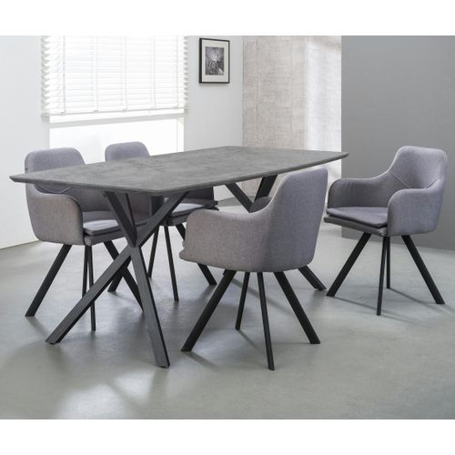 Table à Manger Contemporaine Effet Béton 160 Cm Helsinki