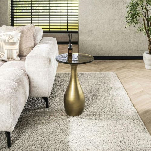 Table D’appoint En Verre – Antique Dorée, 60 Cm Laguna