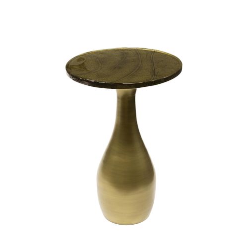 Table D’appoint En Verre – Antique Dorée, 60 Cm Laguna