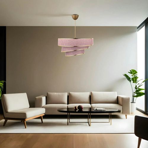 Suspension Moderne Couleur Blush – Abat-jour Triple Zurich