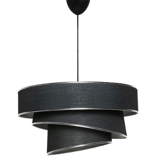 Suspension Design Noir Et Argent - Abat-jour Triple Zurich