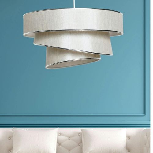 Suspension Moderne Beige - Abat-jour Triple Zurich
