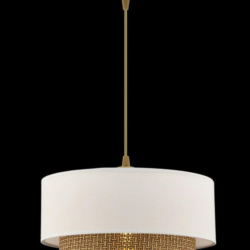 Suspension Blanche - Double Abat-jour Avec Tressage Zurich