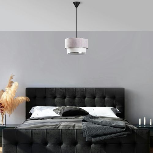 Suspension Moderne En Tissu - Gris Et Écru Zurich