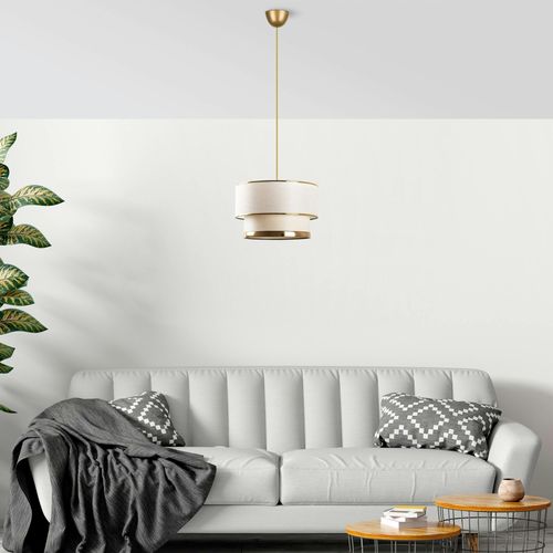 Suspension Moderne En Tissu - Crème Et Or Zurich
