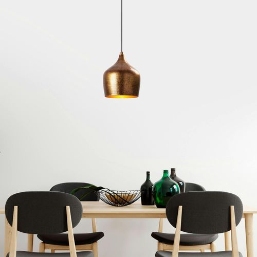 Suspension Vintage Cuisine – Métal Moucheté Cuivré Sile