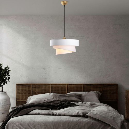 Suspension De Chambre Design – Blanche, Effet Ruban Zurich