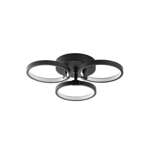 Plafonnier LED Noir Moderne – 3 Anneaux Vieste
