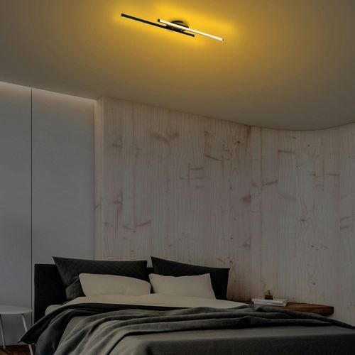 Plafonnier Design LED - 2 Barres Métal Noir Vieste