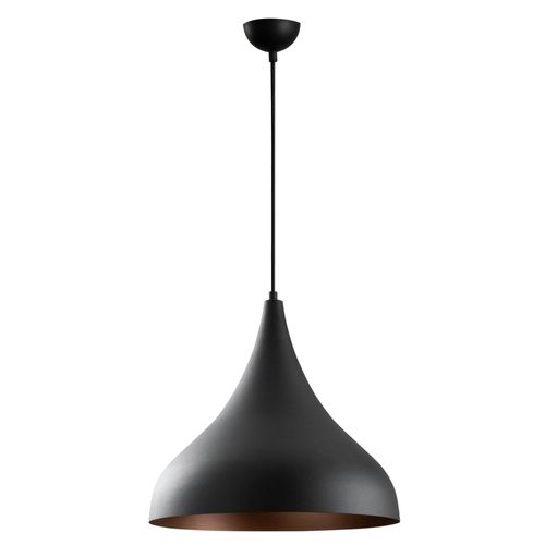 Suspension Noire Brossée – Intérieur Brun Doré, 41 Cm Sile