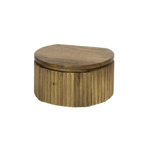 Table De Nuit Murale En Bois Rainuré – Ronde, 30 Cm Delhi