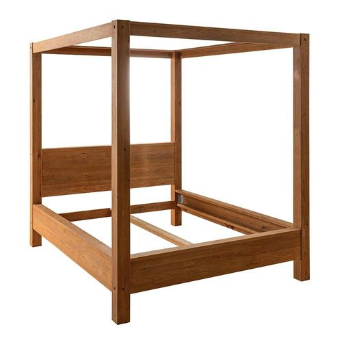 Lit Baldaquin Cadre 180x220 Cm En Bois – Style Naturel Verbier