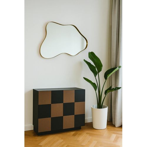 Miroir Design Organique - Bords Dorés Brig