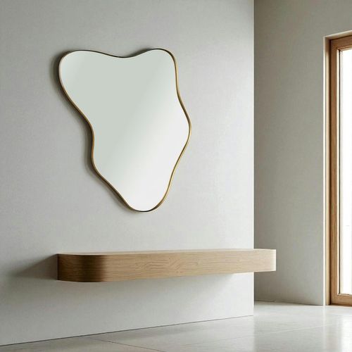 Miroir Design Organique - Bords Dorés Brig