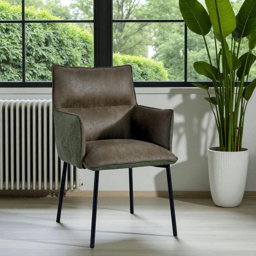 Chaise De Salle à Manger Bi-matière Verte (lot De 2) Kerala